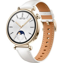 Huawei Watch GT 4 41mm Light Gold White Leather Strap